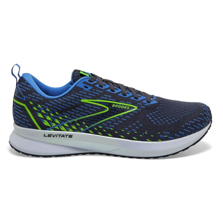 Brooks Men's Levitate 5 Road Running Shoes - India Ink/Blue/Green Gecko (PBCX80537)